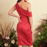 Women Dresses Sexy Slit Sheath Dress (Zns0409)