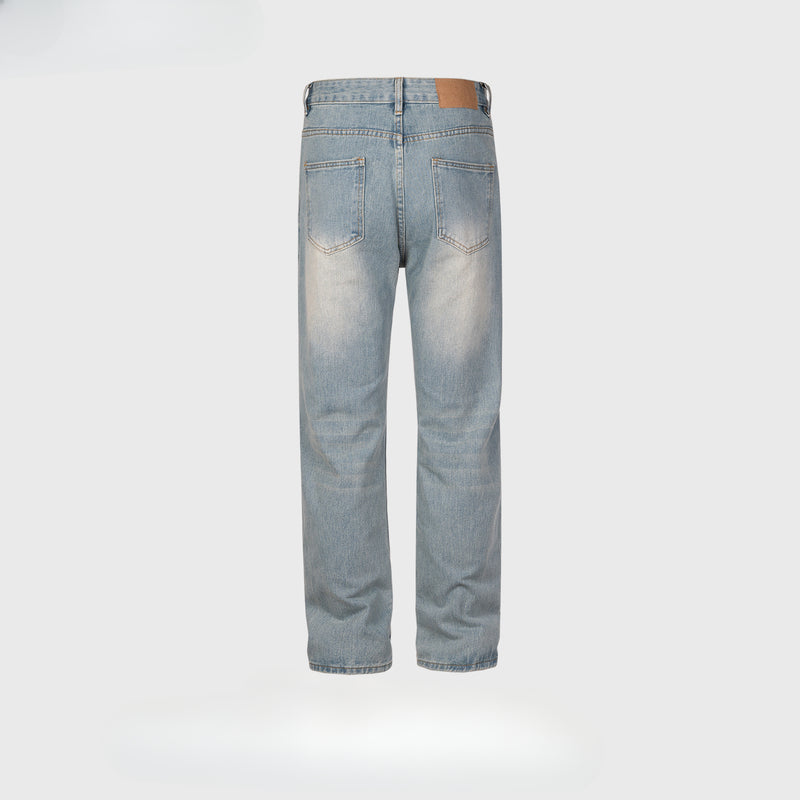 MIJKO Men's Vintage Pants MIJKO Design Washed Trousers Men's and Women's Slim-Fit Jeans