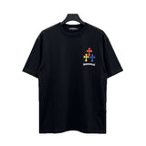Ch hip-hop t shirts ch short-sleeved horseshoe sanskrit cross printingloosecasual american heavy weight