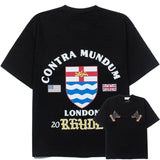 Hip-hop t-shirts - american high street hip-hop streetwear vintage flag print short sleeve tee - summer top