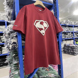 saint m t shirts s.m superman letter graphic crew neck pullover short sleeve t-shirt