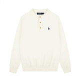 Rl ralph lauren polo collar wool sweater - warm women's fall/winter button-down casual loose knit