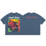 saint m t shirts s.m oil painting print crew neck pullover short sleeve top