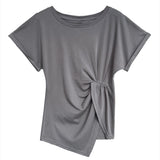 Women T Shirt Split Short-Sleeved T-shirt Top Summer Bottoming Shirt