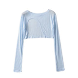 Women Sweater Knitwear Spring round Neck Irregular Smock Top Short-Sleeved T-shirt