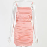 Women Dresses Sexy Suspenders Backless Sheath Dress (Bla0420)