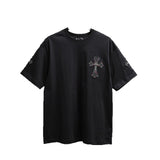 Ch hip-hop t shirts ch correct version best selling american cross patch embroider couple short-sleeved t-shirt high street easiest for match
