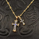 Chrome Hearts Necklace Bamboo Necklace Double Cross Men's and Women's Necklaces