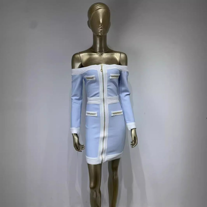 Women Dresses Long Sleeve Bandage Dress Elegant Party Dress (Ont0408)