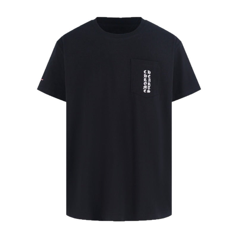 Ch hip-hop t shirts ch short-sleeved sanskrit pink letter printing short-sleeved loosecasualpure cotton american heavy weight short-sleeved high street