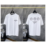 Ch hip-hop t shirts chheavy industry horseshoe sanskrit logo hand-worn short-sleeved loosecasualpure cotton american style