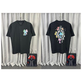 Ch hip-hop t shirts american chcouple rainbow ink horseshoe sanskrit cross logo high street
