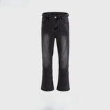 MIJKO Men's Vintage Pants MIJKO Washed Old Trousers Men's and Women's Textured Splicing Jeans