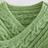 Women Sweater Knitwear Autumn Sweater Cross V-neck Short Long Sleeve Pullover Sweater