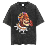 Washed Halloween print vintage t-shirt