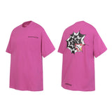Ch hip-hop t shirts ch short-sleeved couple graffiti spider web printing loose casual pure cotton american heavy weight