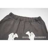 Saint m t pants s.m cracked pulp bone printingcasualloose shorts