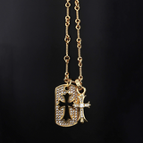 Chrome Hearts Necklace Men's and Women's Cross Necklace Full of Diamonds