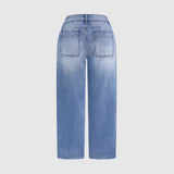 Women's wide-leg straight-leg cropped jeans - spring/summer collection - casual & fashionable - ready stock - aliexpress women's apparel