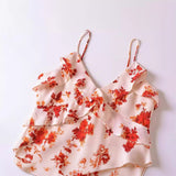Women Tops Summer Vintage Floral Sling Top