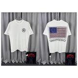 Ch hip-hop t shirts ch short-sleeved horseshoe sanskrit cross star and flag loosecasual american style