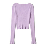 Women Sweater Knitwear Autumn Leisure V-neck Slim Fit Sweater Sweater