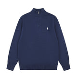 Rl ralph lauren pony half-zip wool sweater - couple's casual knit turtleneck top - autumn/winter relaxed fit