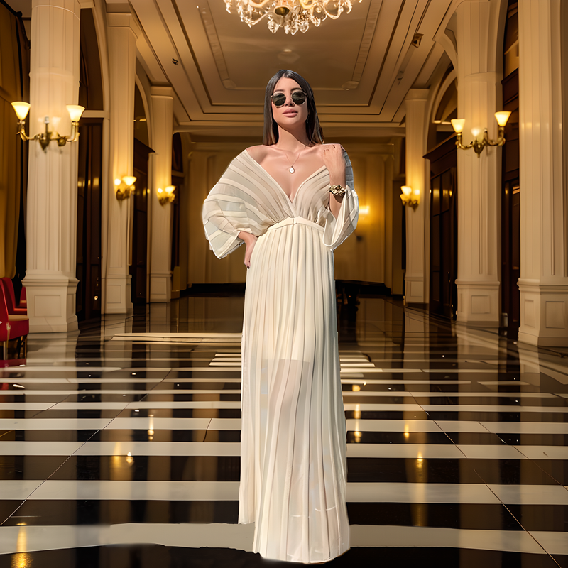 Prom Dresses Women's Dresses V-Neck Shawl Sleeves