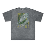Amiri Washed Distressed T Shirt Printed Trendy Pure Cotton