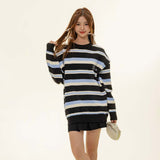 Unisex Sweater Autumn Striped Embroidered Sweater
