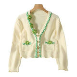 Women Knitwear Autumn and Winter V-neck Sweater Short Knitted Cardigan
