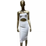 Women Dresses Bandage Dress Sexy Oblique Shoulder Backless Banquet Party Skirt (Ont0408)