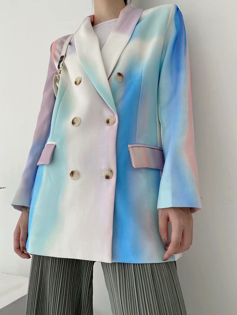 Women Suits Autumn Suit Collar Single-Breasted Printed Suit Jacket