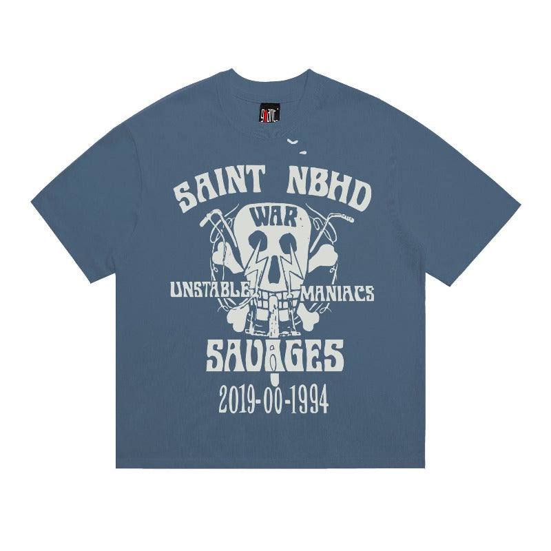 saint m t shirts s.m vintage print crew neck pullover short sleeve top