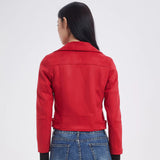 Women Jacket Autumn and Winter Suede Lapel Motorcycle Jacket
