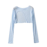 Women Sweater Knitwear Spring round Neck Irregular Smock Top Short-Sleeved T-shirt