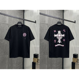 Ch hip-hop t shirts american ch short-sleeved hand-painted cross printingloosecasualpure cotton american heavy weight