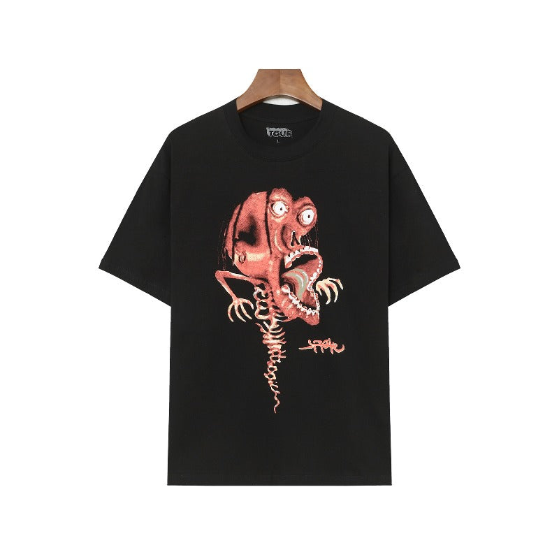 Drew house tshirt r t.s. cartoon devil graphic crew neck pullover short sleeve wholesale