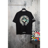 Ch hip-hop t shirts high streetch crow short sleeve sanskrit camouflage cross classic loosecasualamerican heavy weight