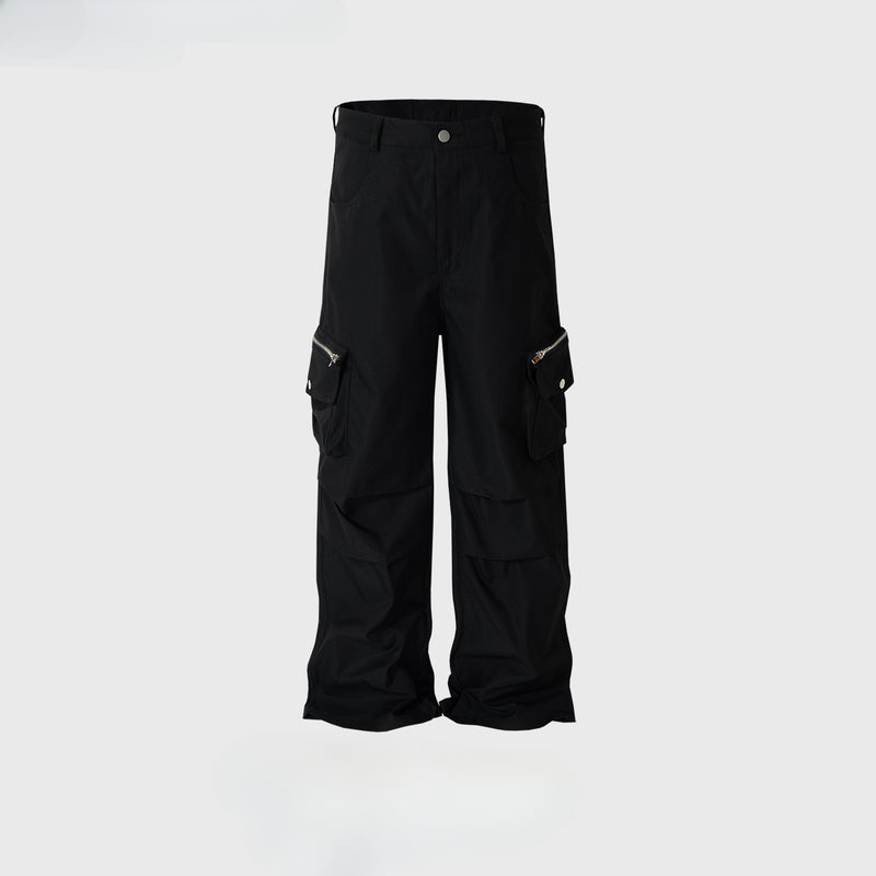 MIJKO Men's Vintage Pants MIJKO Straight Pants Men's and Women's Multi-Pocket Toolwear Casual Pants