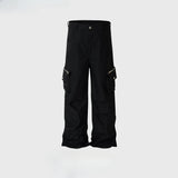 MIJKO Men's Vintage Pants MIJKO Straight Pants Men's and Women's Multi-Pocket Toolwear Casual Pants