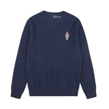 Rl small malav bear embroidercasual wool couple sweatshirtsweatertopspullover round neck knitting shirt