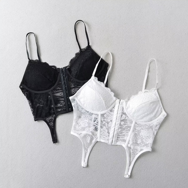 Women Tops Summer Lace Top with Narrow Straps Sexy Vest