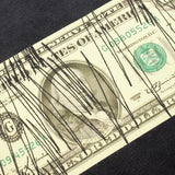 Hip-hop t shirts american dollar printing half-sleeved high street trendyretro washed old loose short-sleeved t-shirt