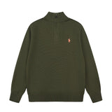 Rl ralph lauren pony half-zip wool sweater - couple's casual knit turtleneck top - autumn/winter relaxed fit