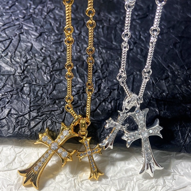 Chrome Hearts Necklace Double Cross Necklace for Men and Women
