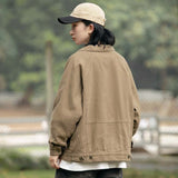 Unisex Shirts Autumn Chest Deer Leather Tag Jacket