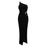 Women Dresses Autumn and Winter One-Shoulder Dress Long Dress Party Dress (Zns0409)