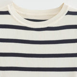 Women Sweater Knitwear Autumn Crew Neck Short Sleeve Stripe Knitted T-shirt Top