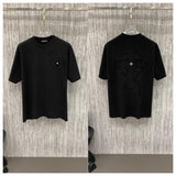 Ch hip-hop t shirts ch croo short-sleeved sanskrit horseshoe cross patch embroiderstripes round neck t-shirt american high street couple